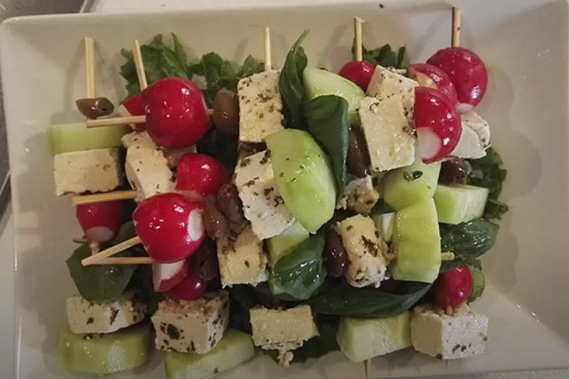 ricetta spiedini di feta di tofu