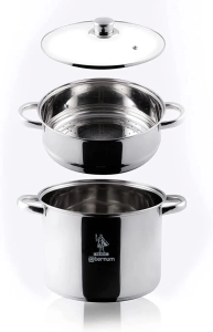 pentola con cestello per cottura al vapore